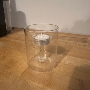Crate & Barrel Elsa Small Glass Tealight Candle Holder